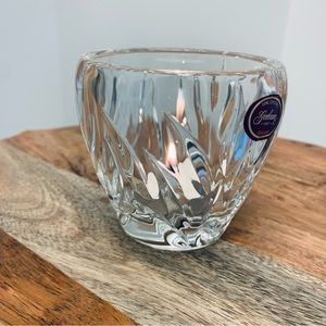 Gorham Star Blossom Crystal Votive Holder 3” H Germany